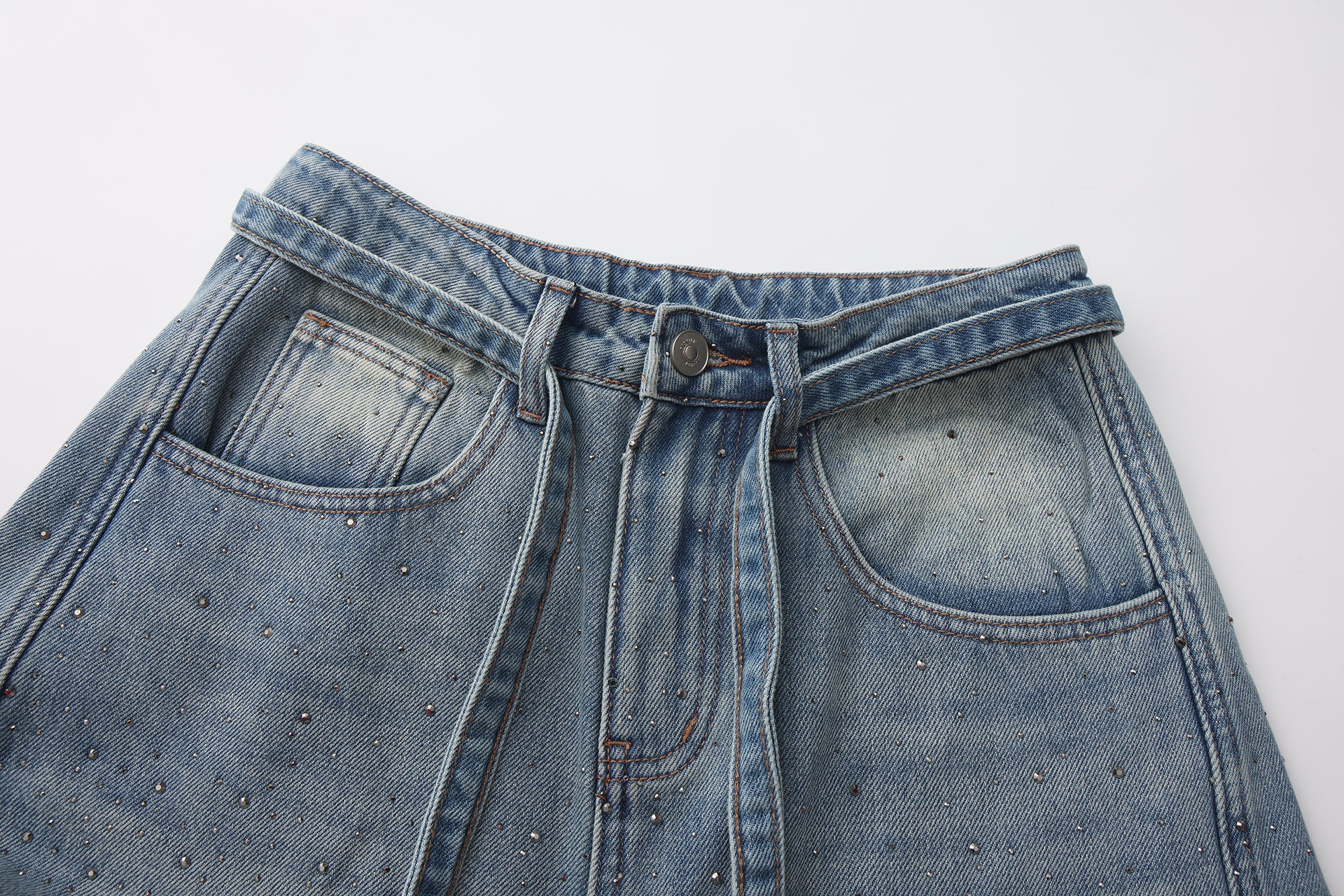 Straight-leg loose glitter pants (2color)