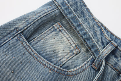 Straight-leg loose glitter pants (2color)