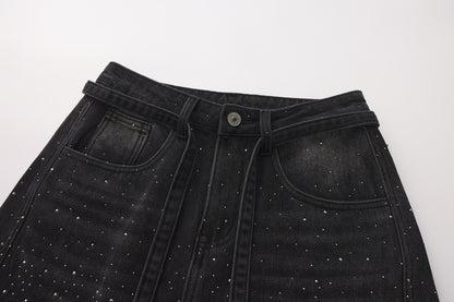 Straight-leg loose glitter pants (2color)