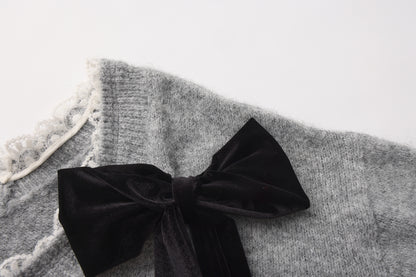 Sweater with detachable bows (Grey)