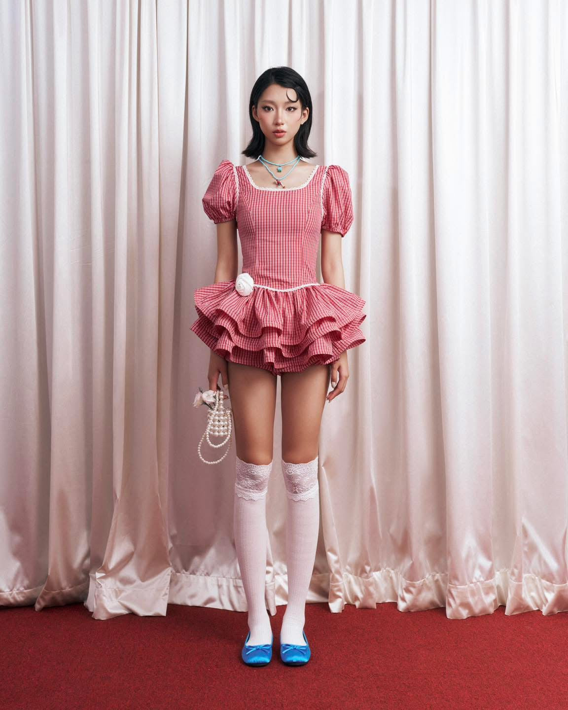 Chan.closet Polka Dress-Pink
