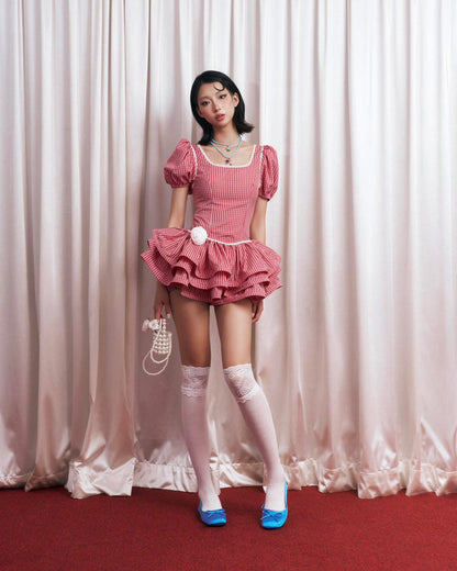 Chan.closet Polka Dress-Pink