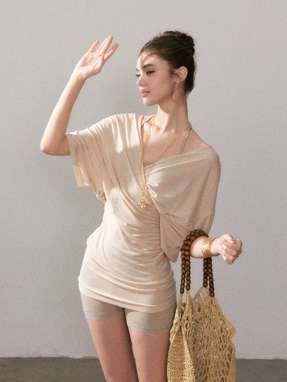 YZZI HE Sunscreen knitted short sleeved T-shirt