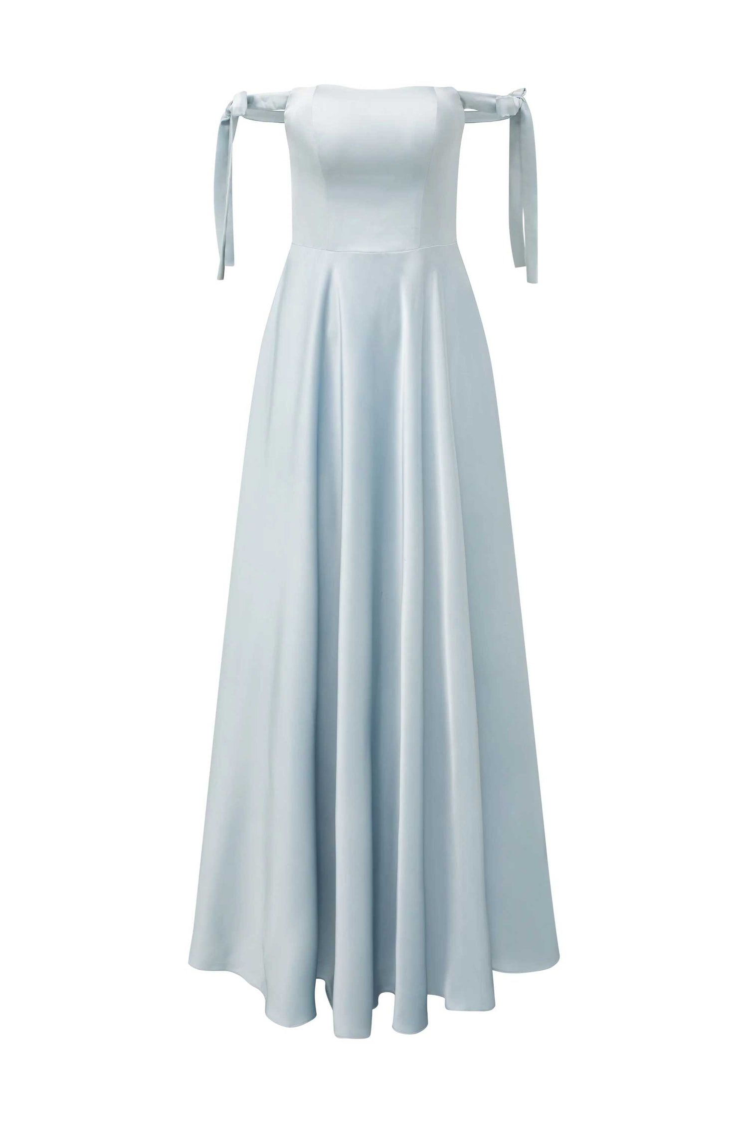 Phoebe Light blue off shoulder strap dress