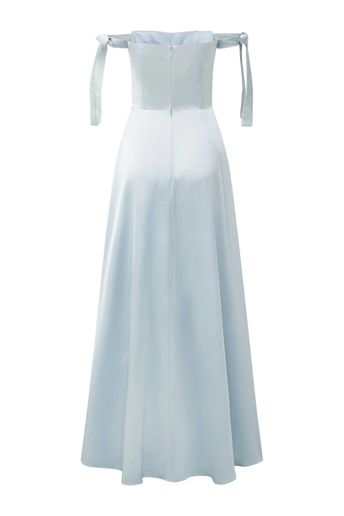 Phoebe Light blue off shoulder strap dress