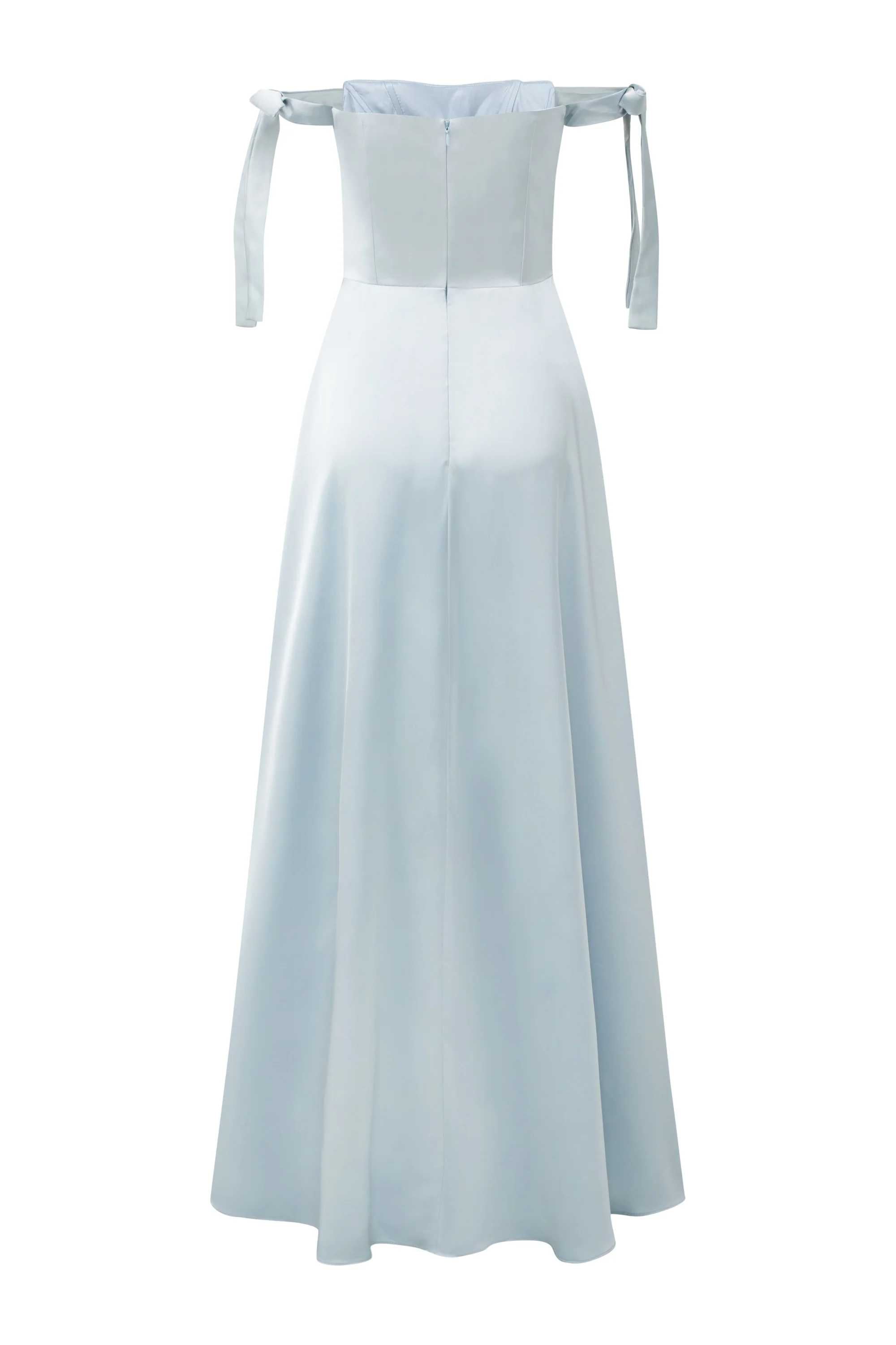 Phoebe Light blue off shoulder strap dress