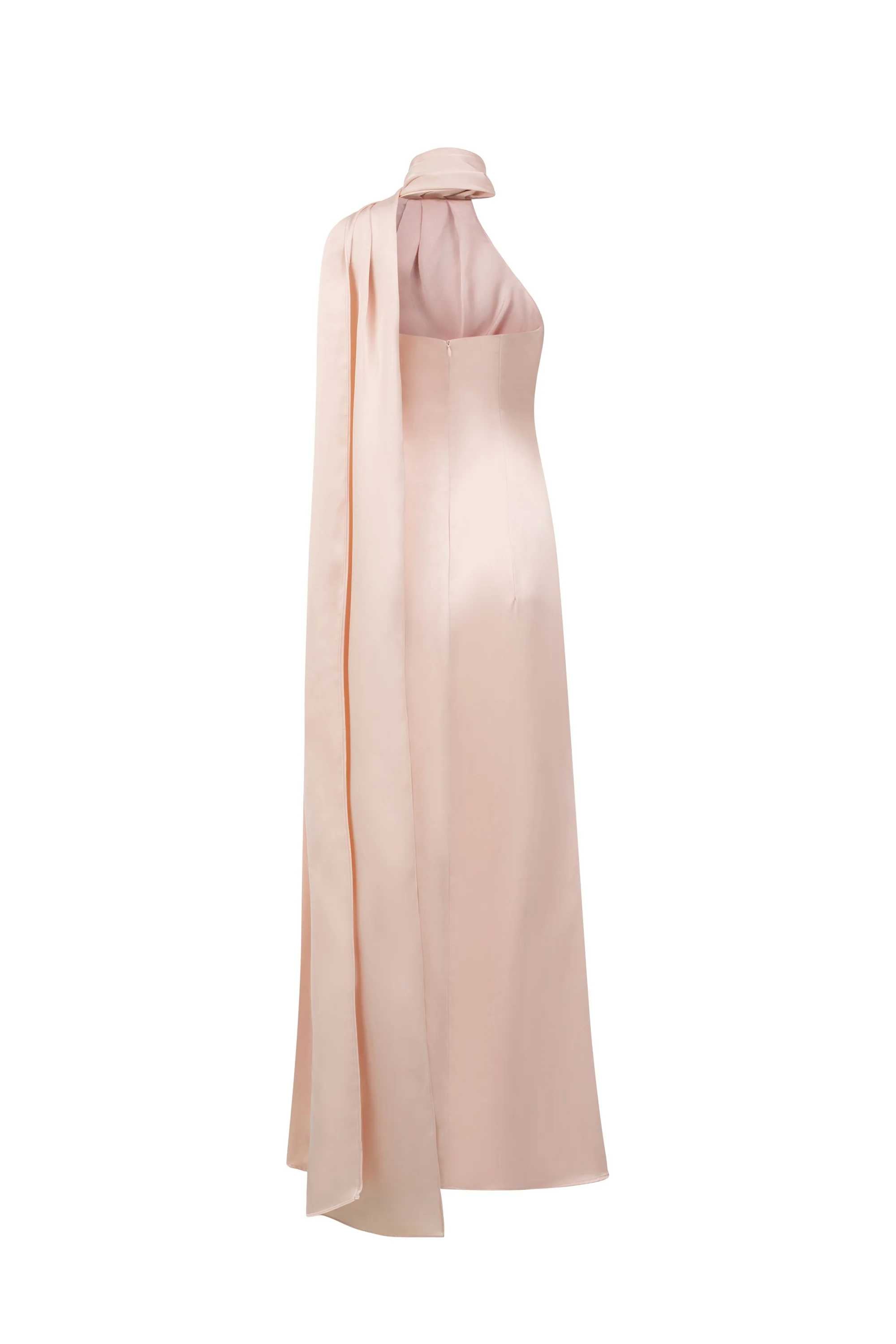 Phoebe Halter neck shawl dress