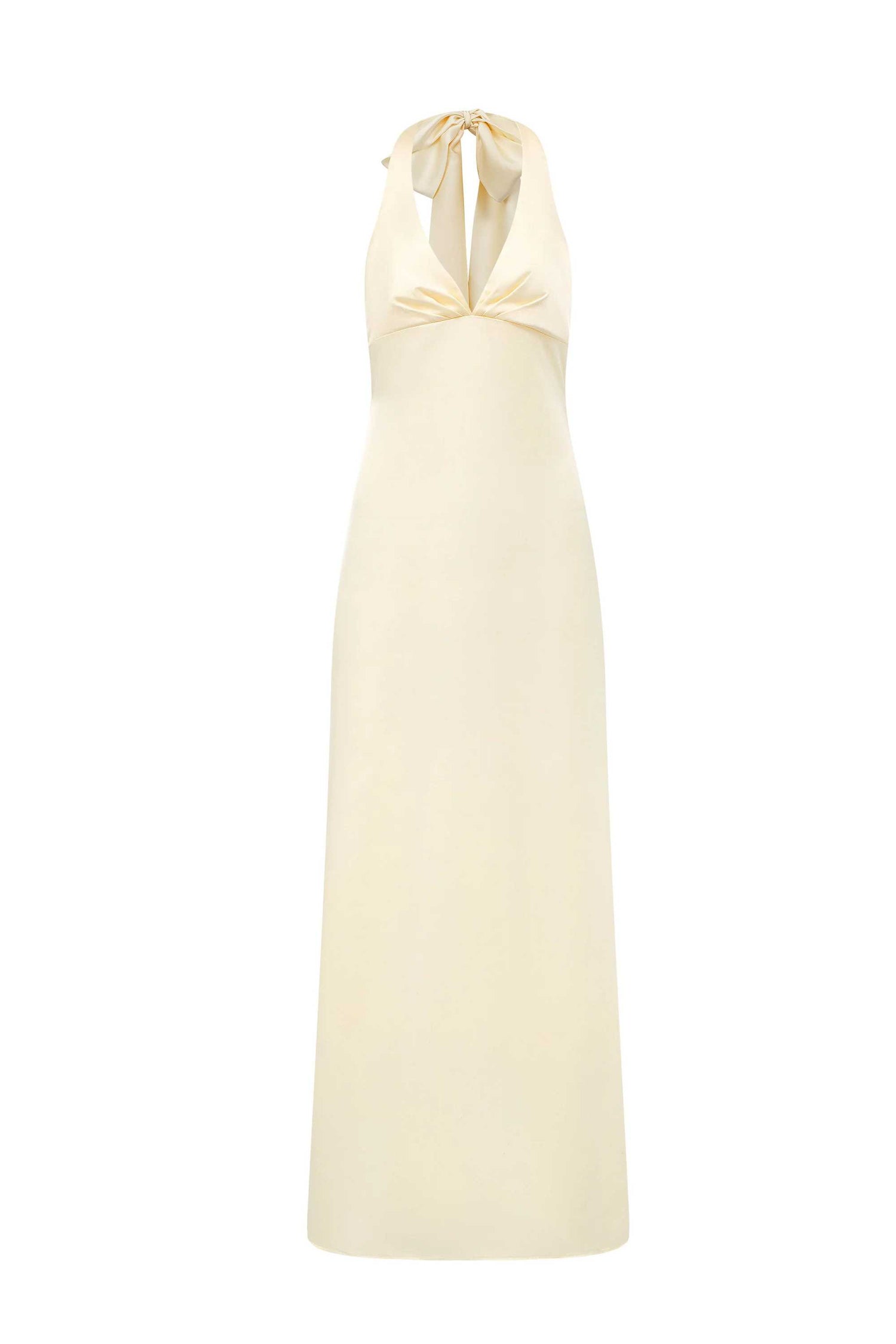 Phoebe  V-neck halter neck bow dress