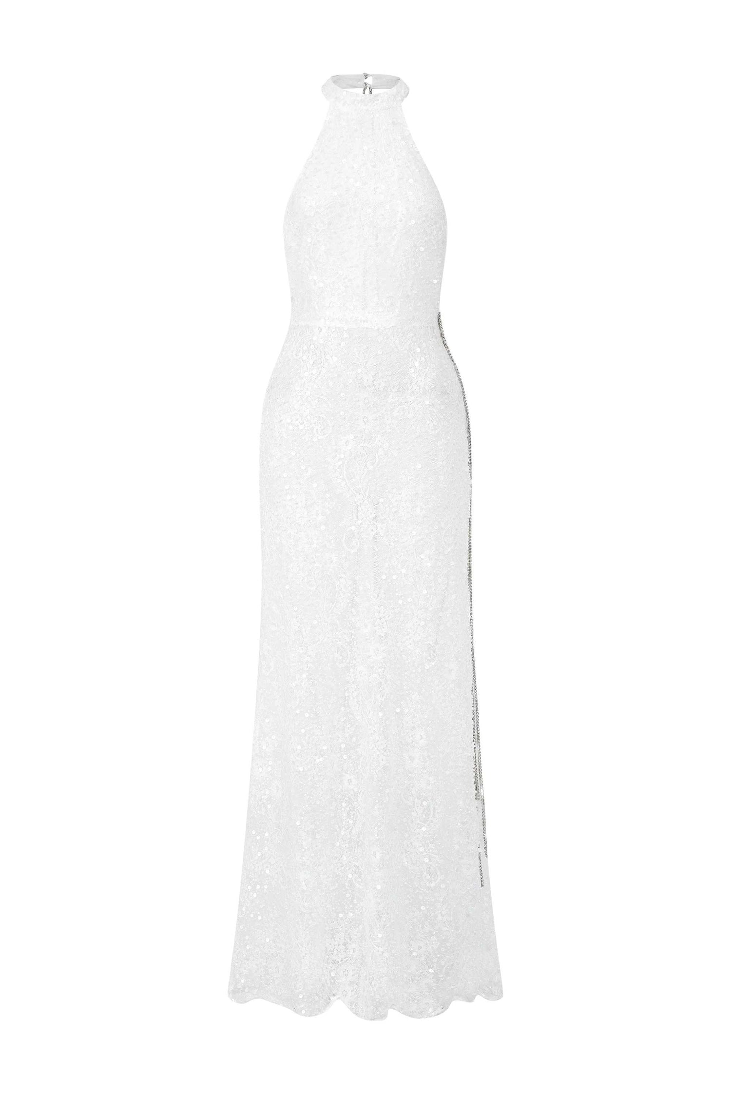 Phoebe White Halter Gown