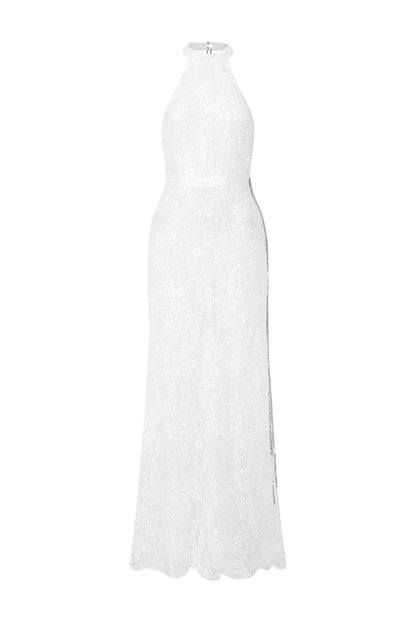 Phoebe White Halter Gown