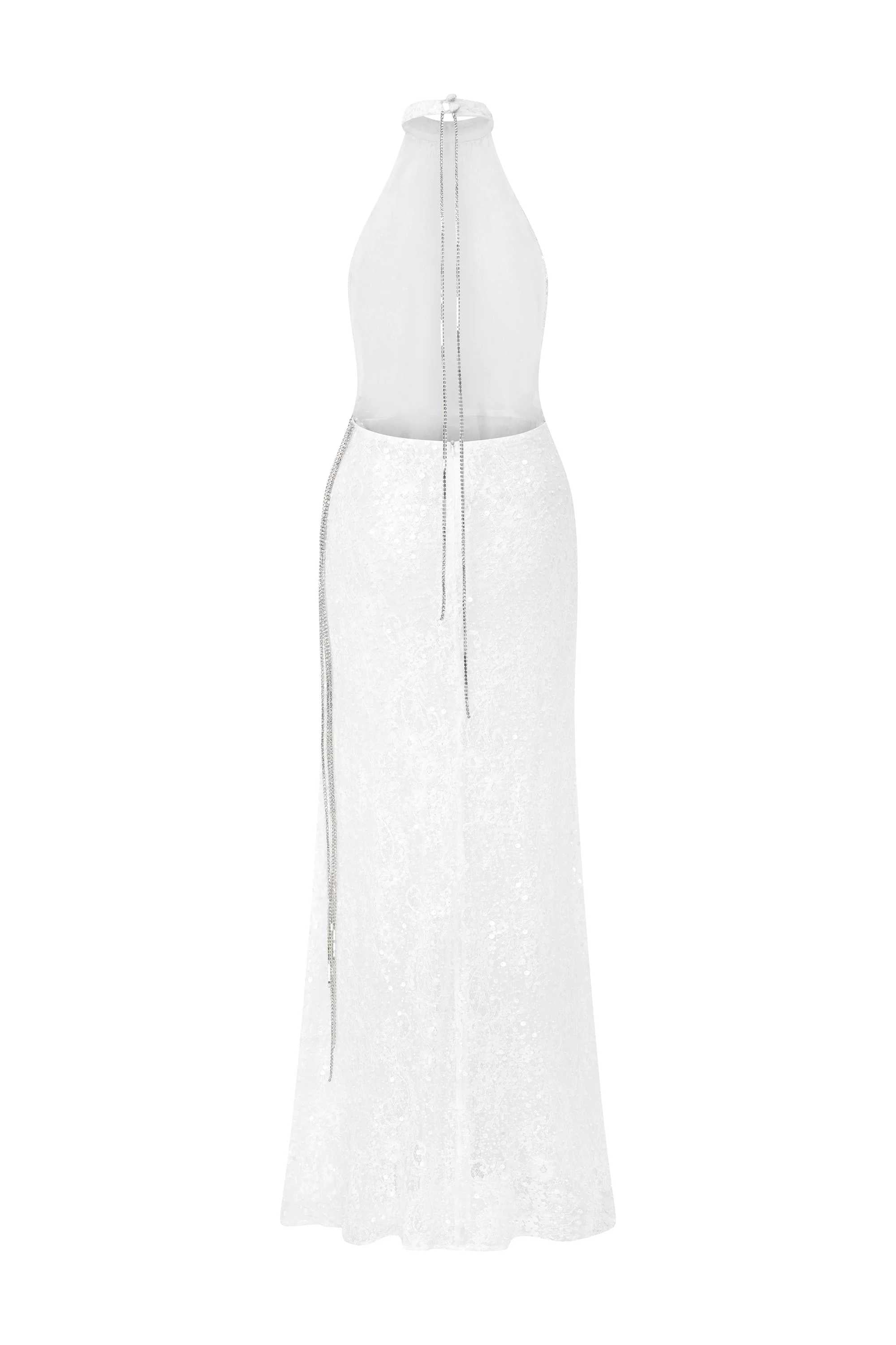 Phoebe White Halter Gown