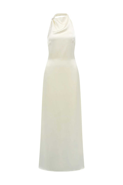 Phoebe Silk-Halter Neck Dress