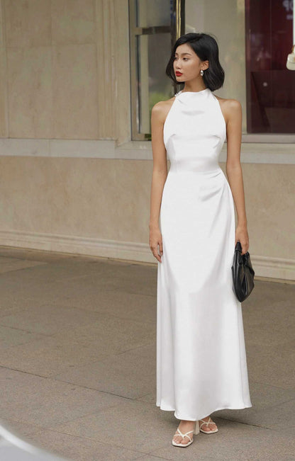 Phoebe Silk-Halter Neck Dress