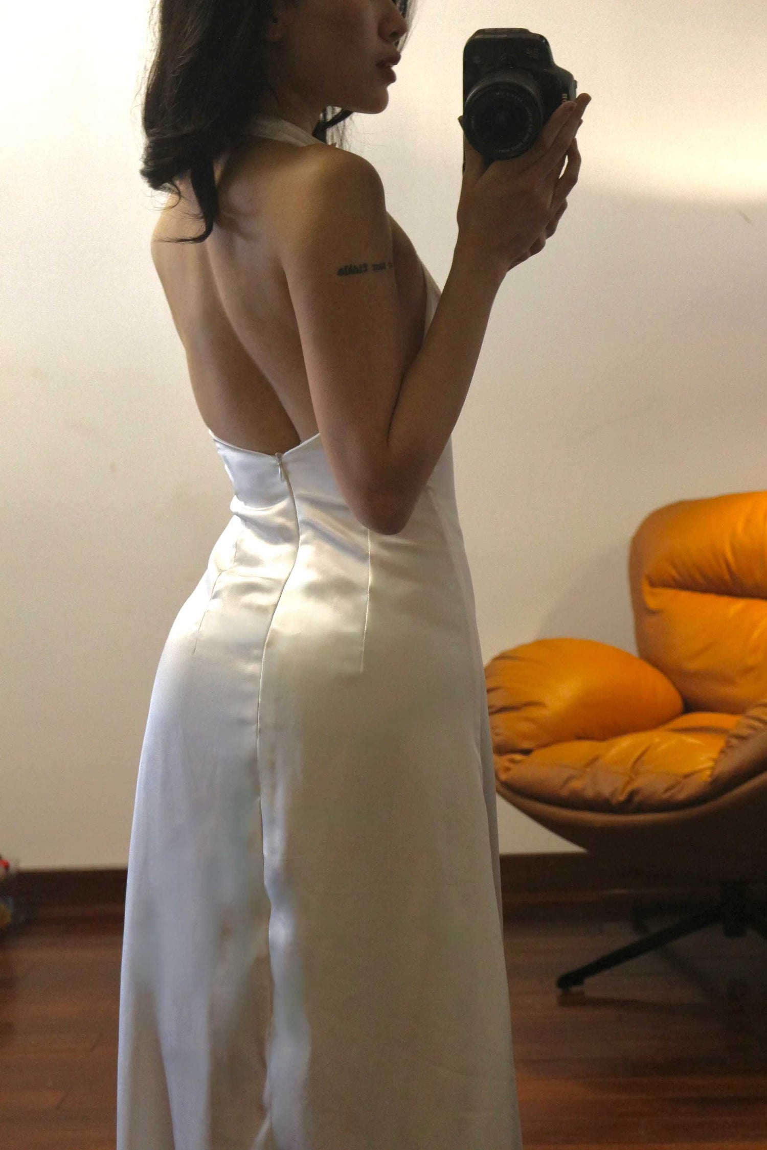 Phoebe Silk-Halter Neck Dress