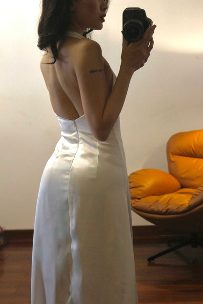 Phoebe Silk-Halter Neck Dress