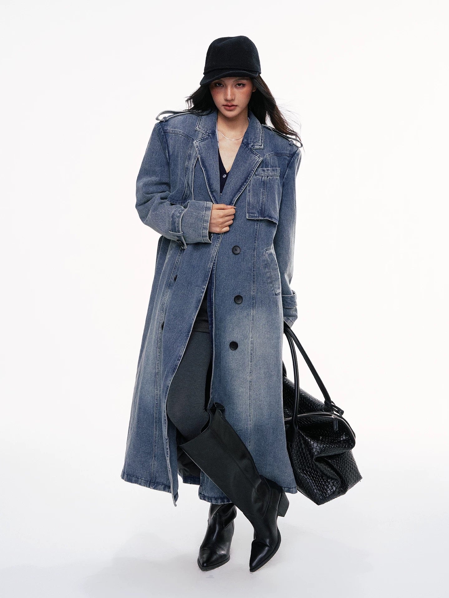 Chill Zoey Snow colored denim windbreaker jacket