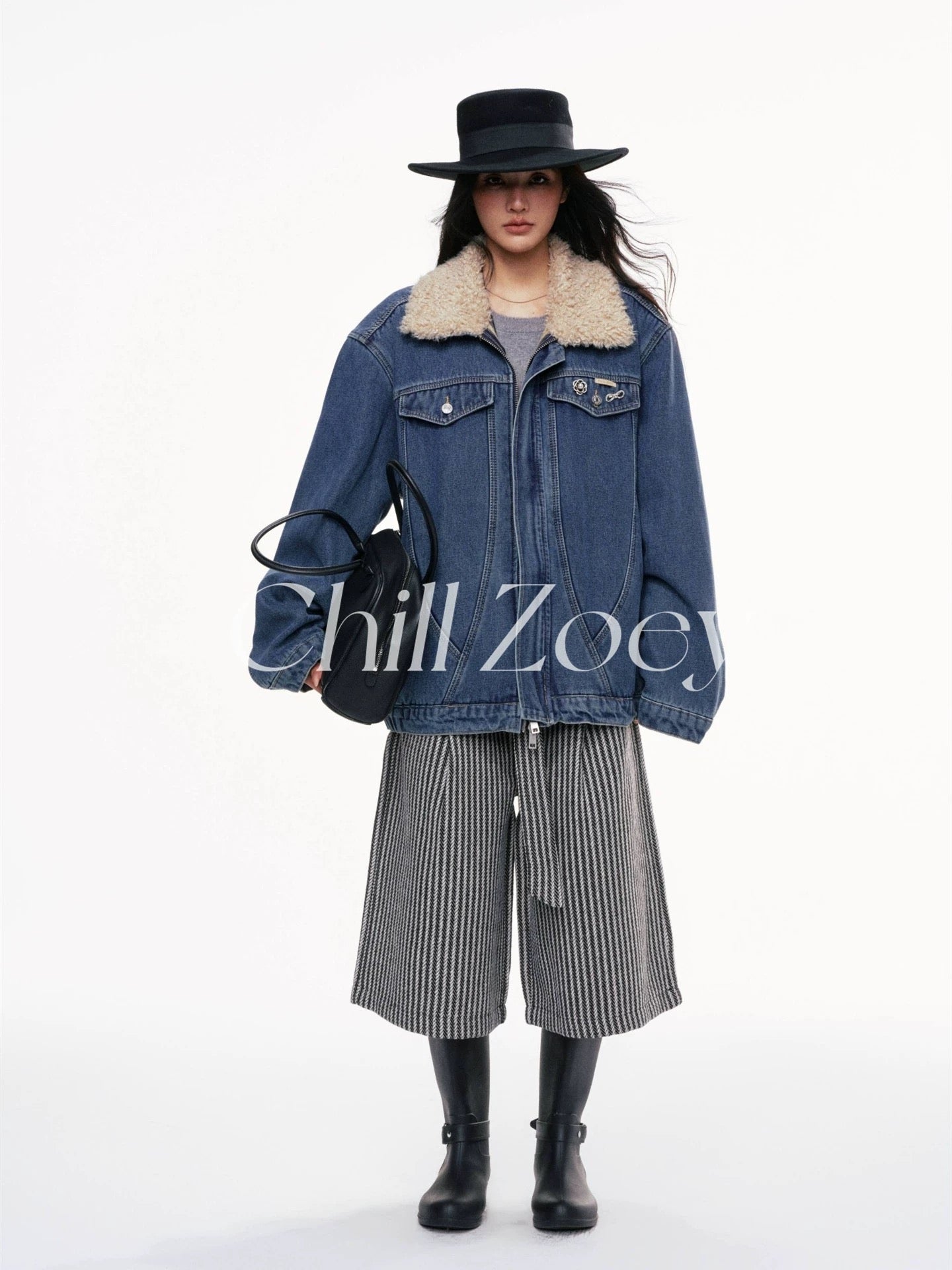 Chill Zoey Snow sleeping denim jacket