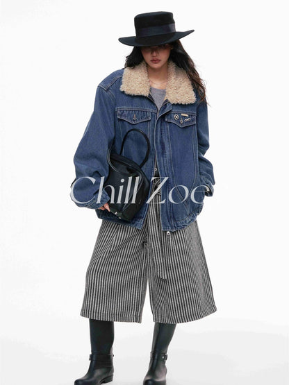 Chill Zoey Snow sleeping denim jacket