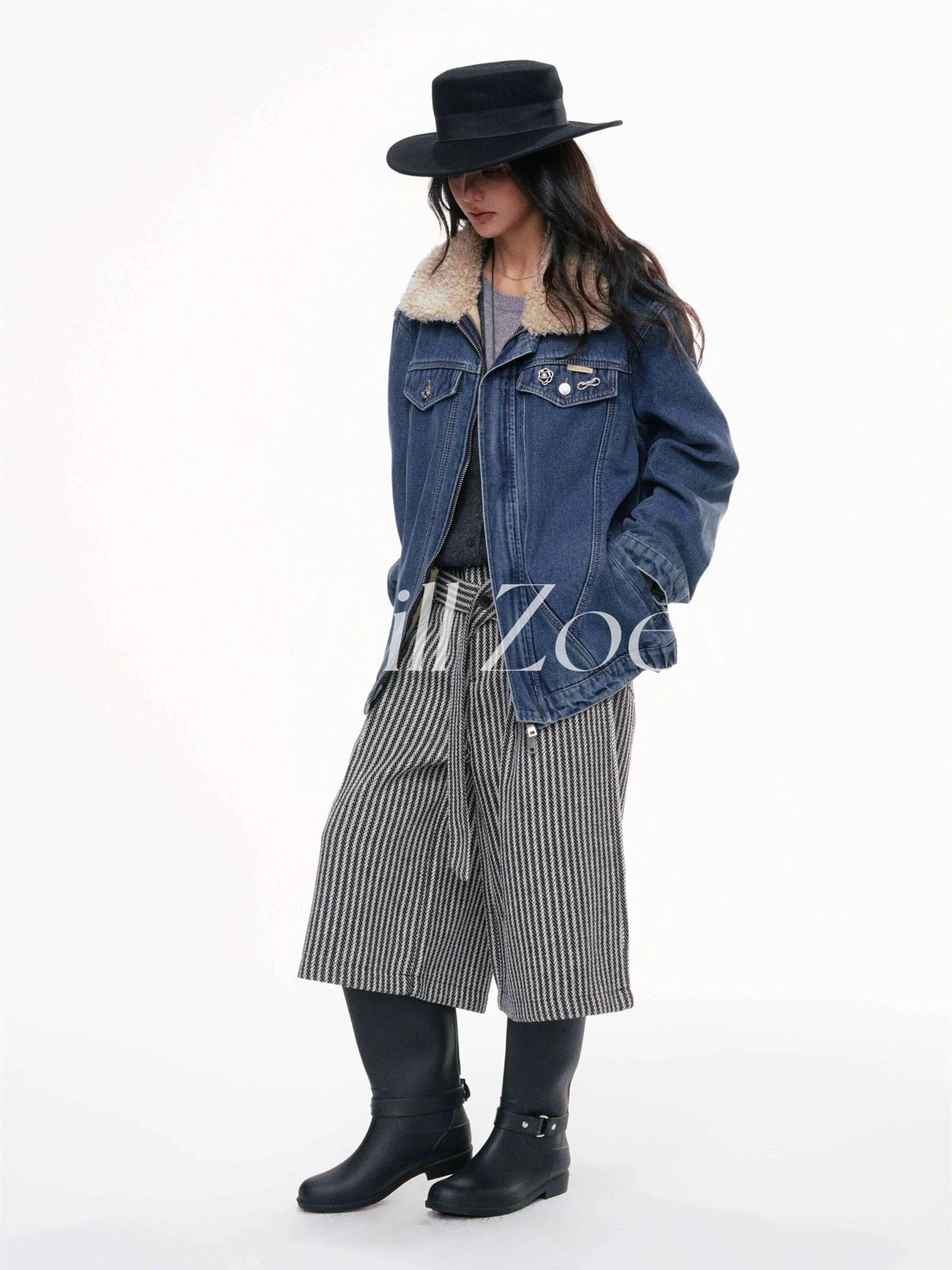 Chill Zoey Snow sleeping denim jacket