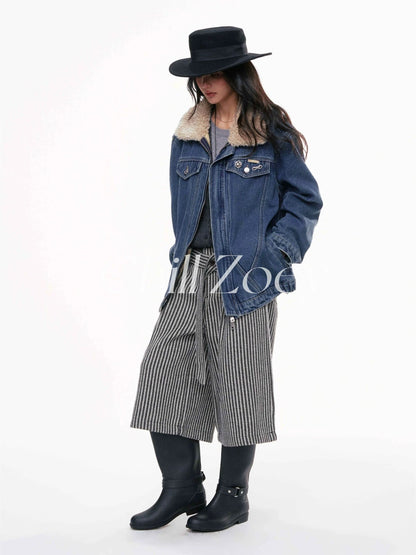 Chill Zoey Snow sleeping denim jacket
