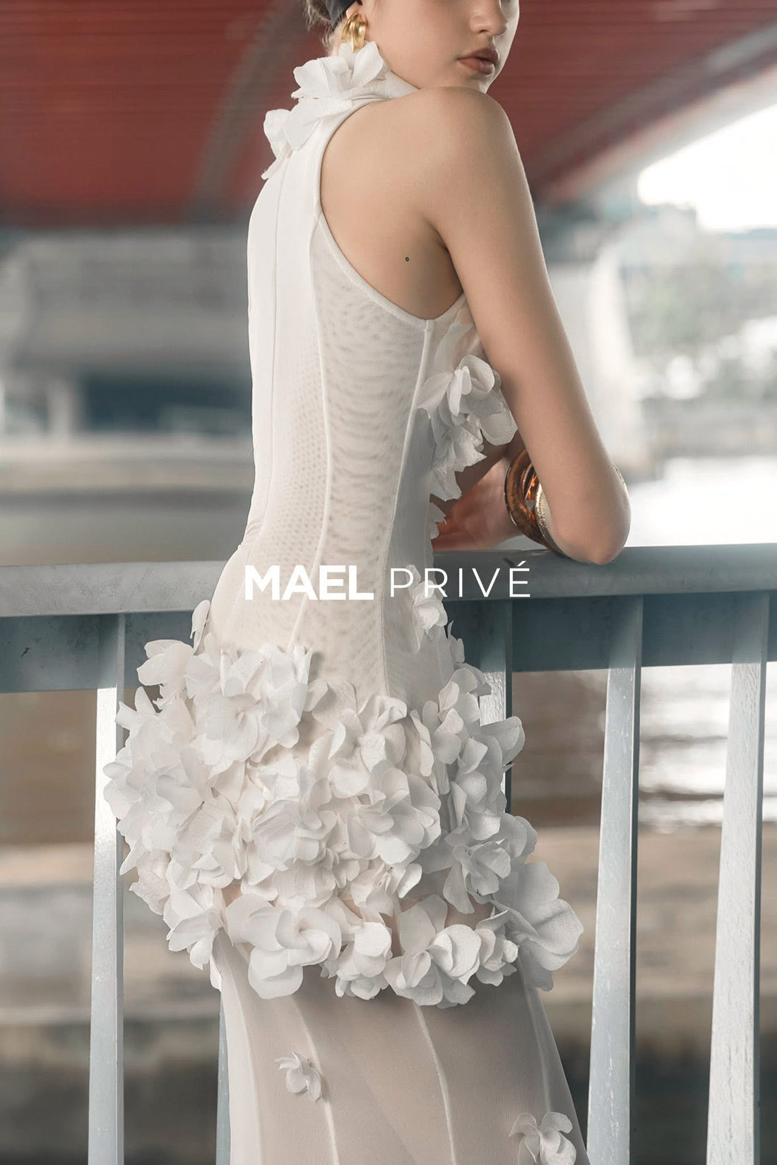 MAEL FEMME Petal slim fit maxi dress