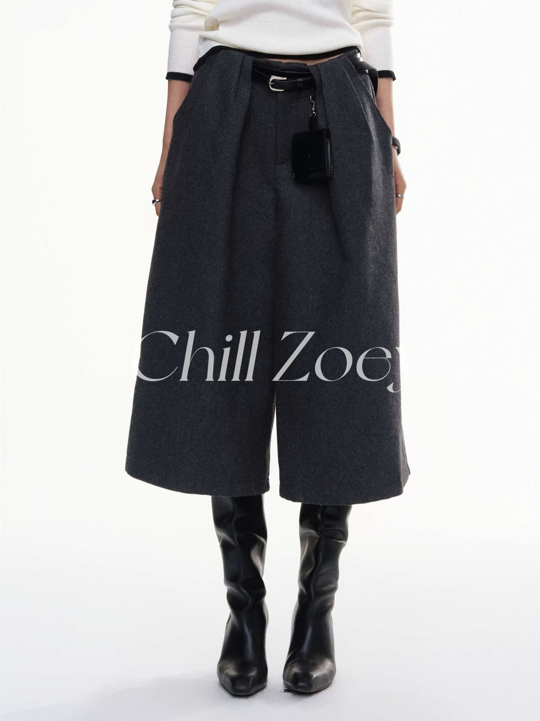 Chill Zoey Black Jazz Woolen Pants