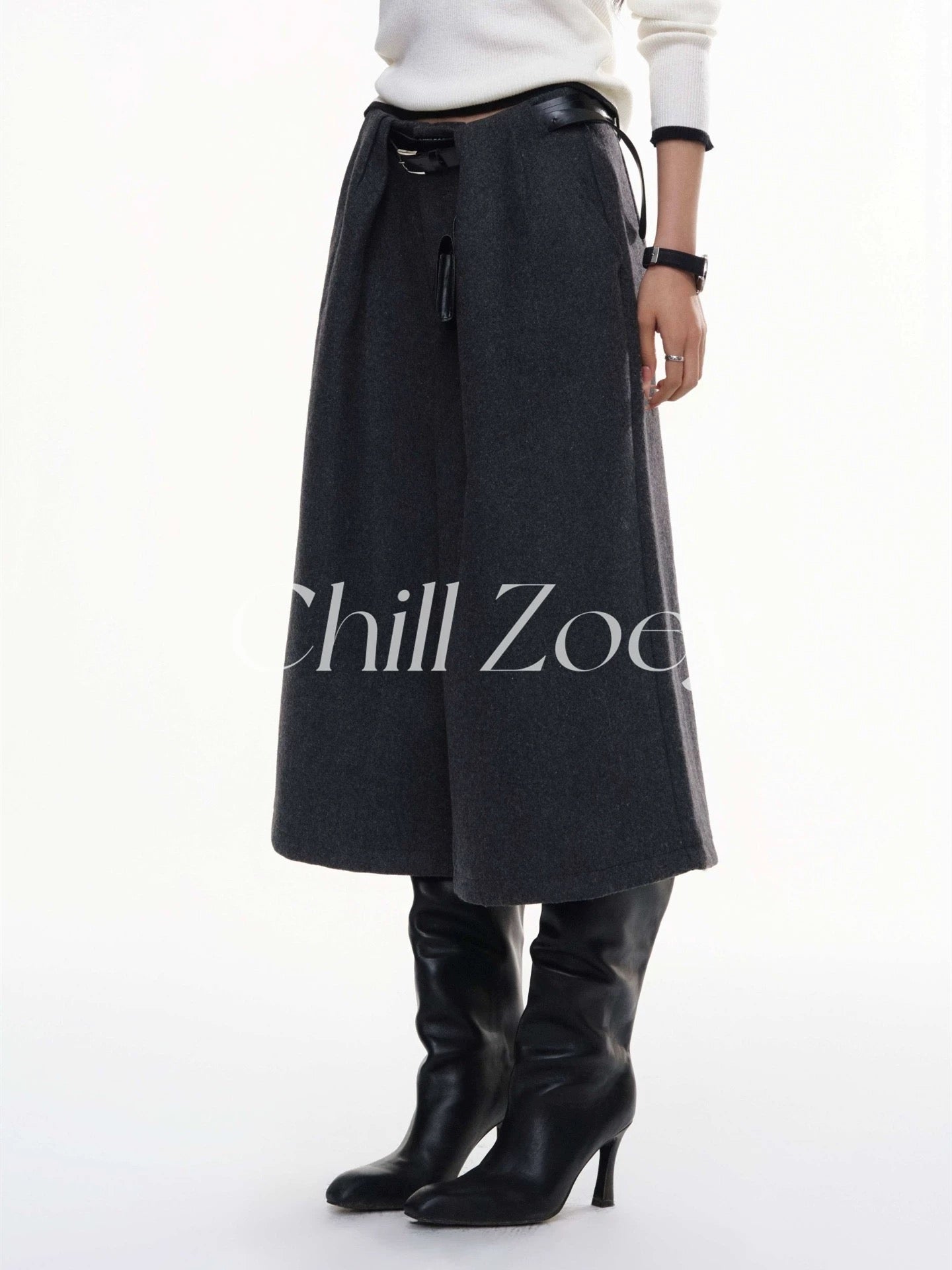 Chill Zoey Black Jazz Woolen Pants