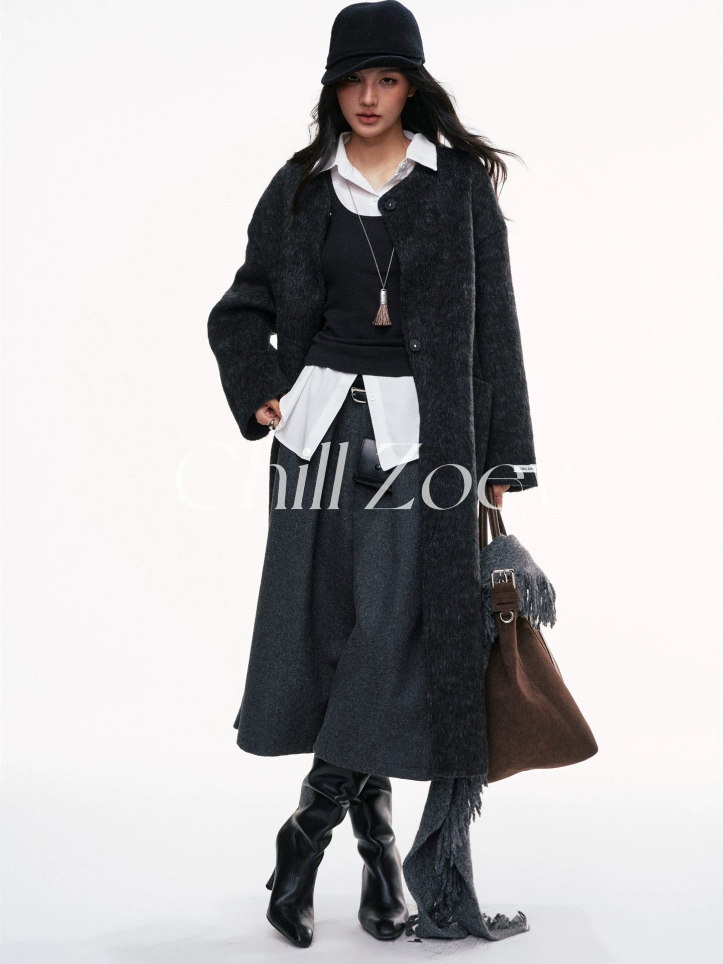 Chill Zoey Black Jazz Woolen Pants