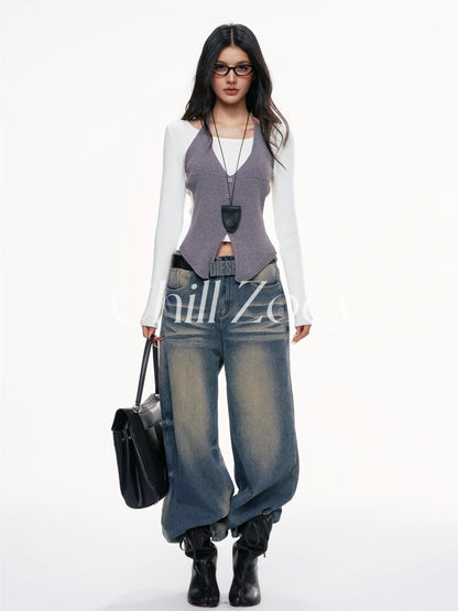 Chill Zoey Urban Legend Fake Two Knitted Sweaters