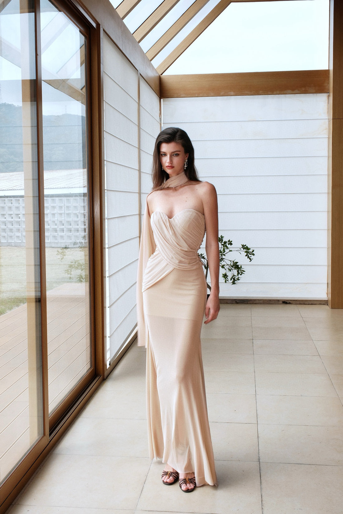 SHEERLUCK SLLYQ25223 Mesh ribbon irregular fish tail dress (3color)