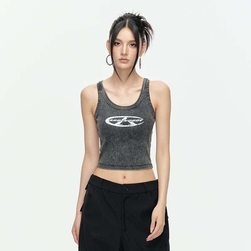 Arden Code Printed slim fit elastic vest