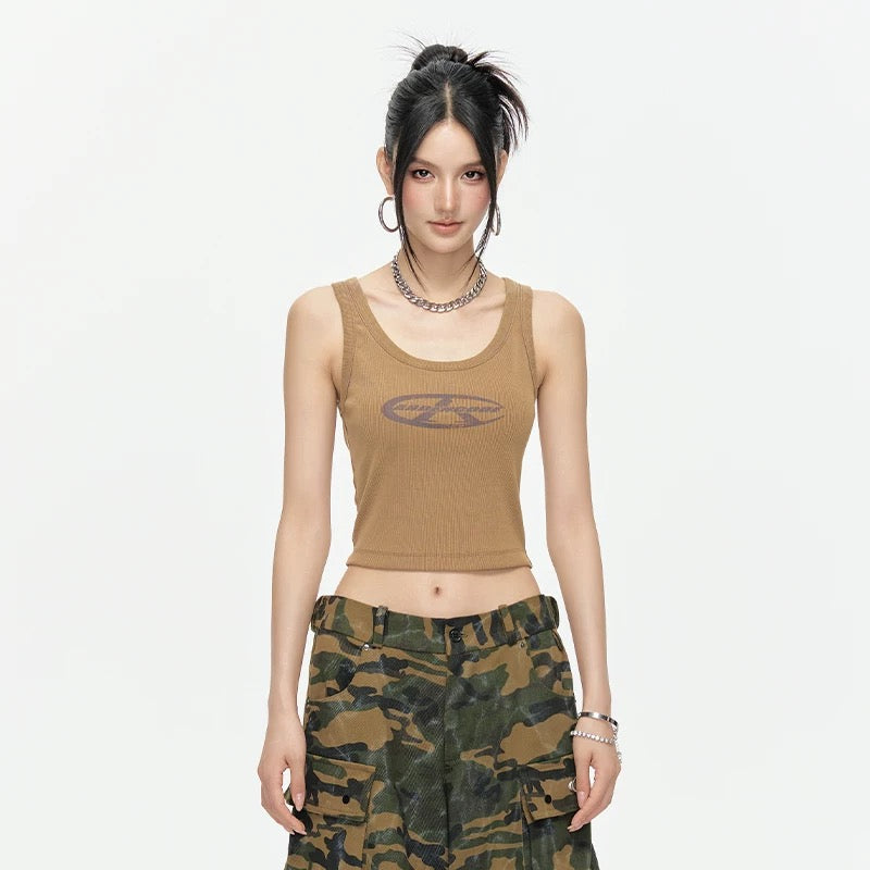 Arden Code Printed slim fit elastic vest