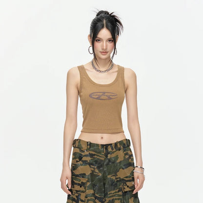 Arden Code Printed slim fit elastic vest