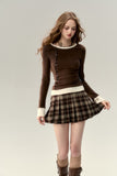 VIA PITTI Grid Pleated Skirt(2color)