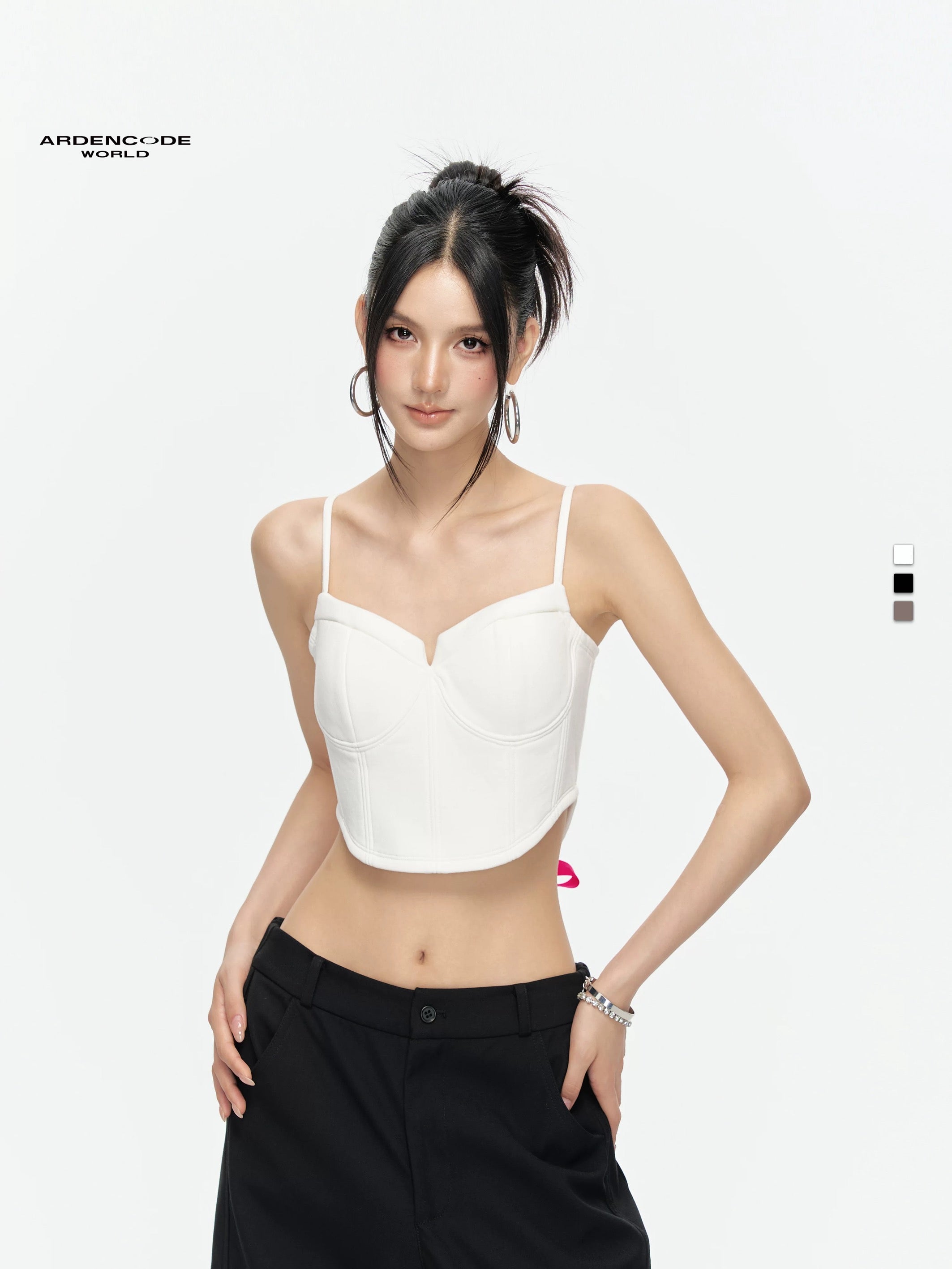 Arden Code Color blocking strap corset