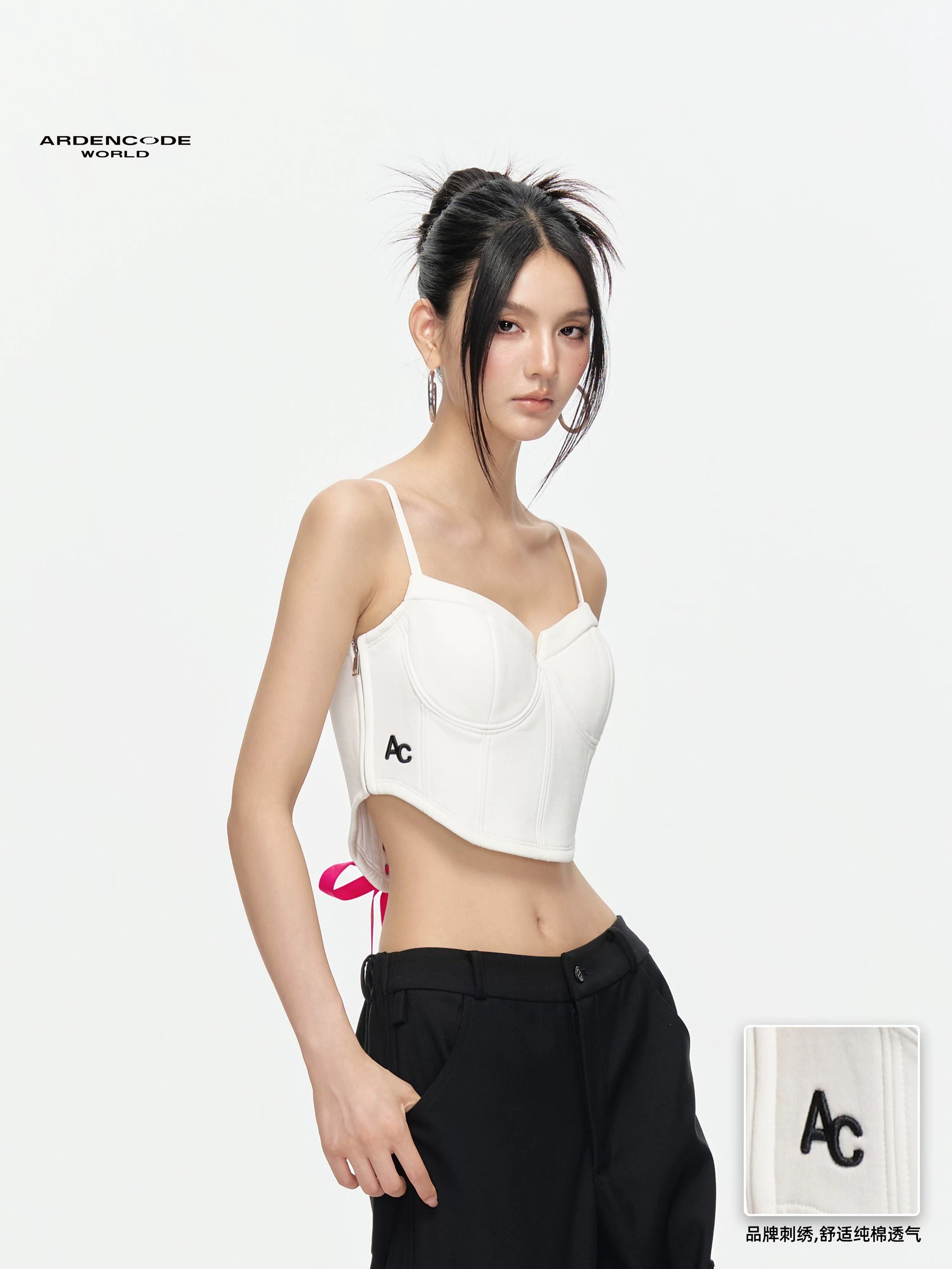 Arden Code Color blocking strap corset