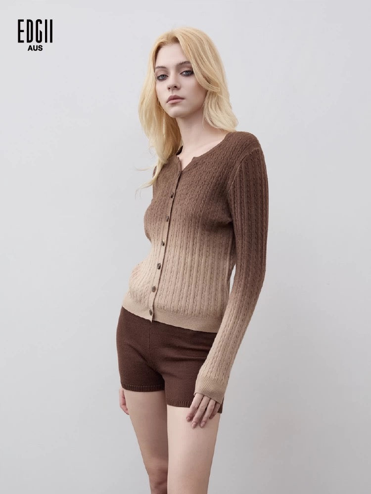 EDGII Gradient knitted cardigan