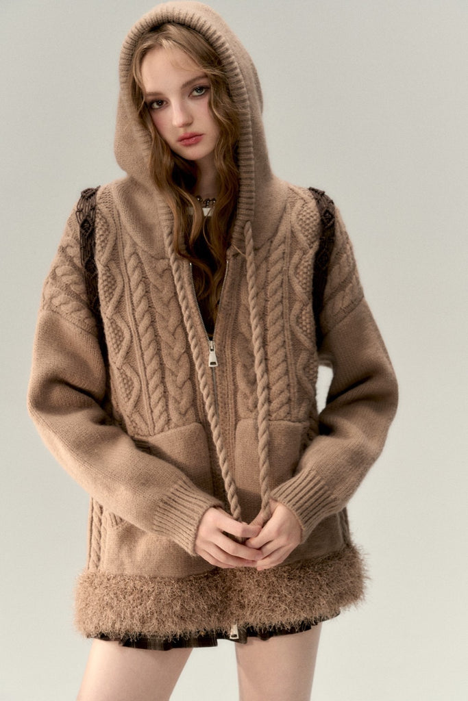 VIA PITTI Fur Hoodie Coat(2color)