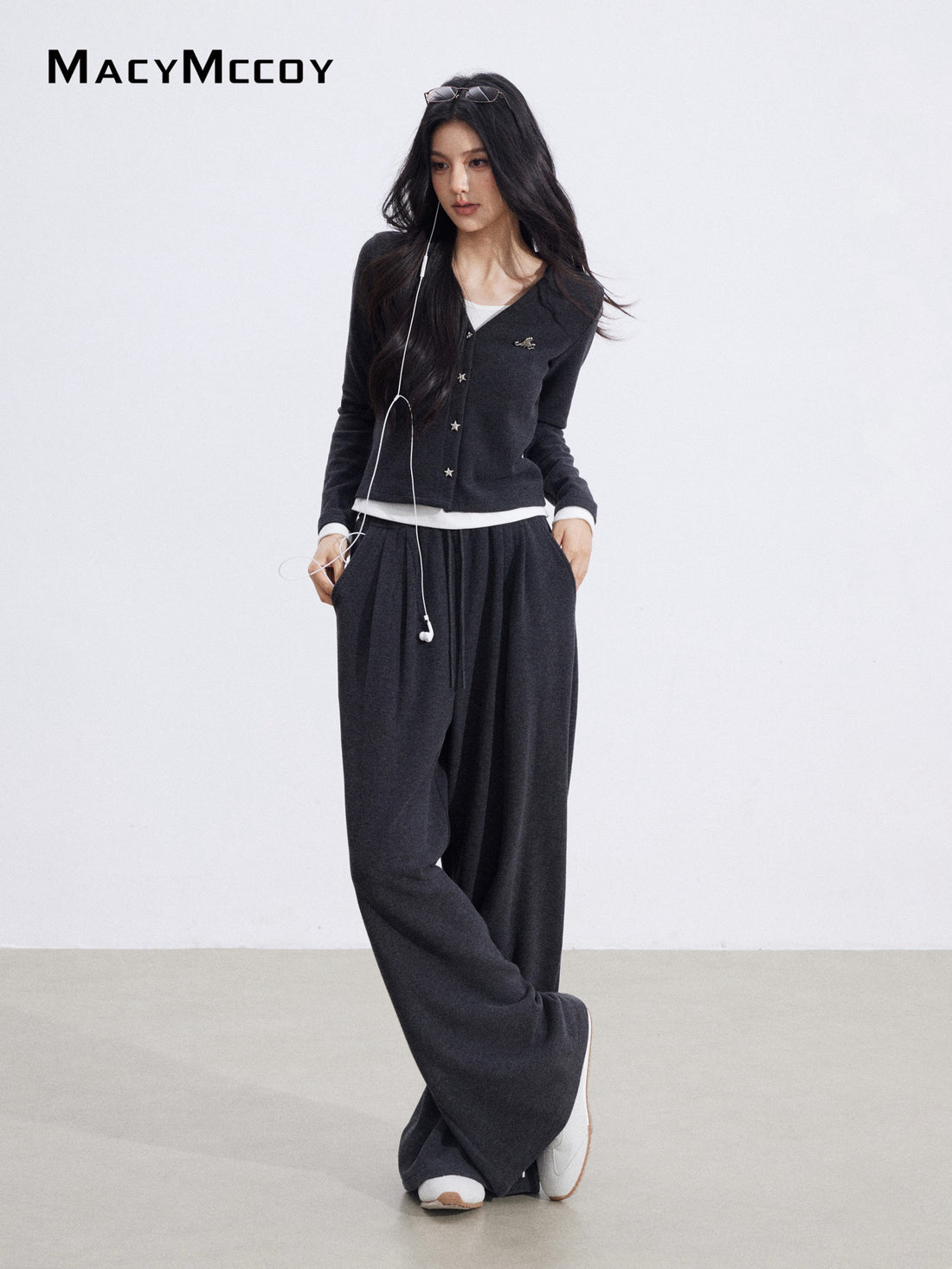 MacyMccoy MMC2026017 Fake two piece hooded set