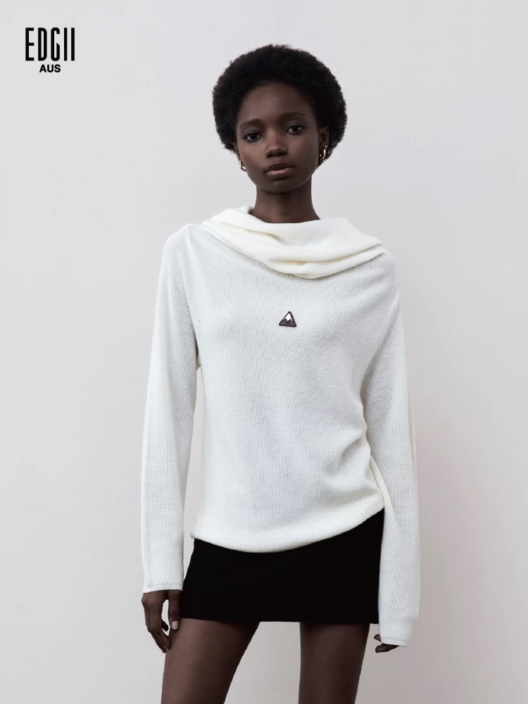 EDGII ED50AW12011 Hooded scarf knit base shirt