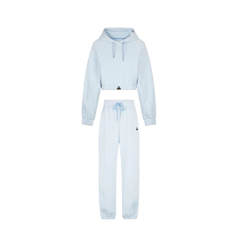 EDGII ED50AW16003&amp;ED50AW16005 Hooded drawstring hoodie + sweatpants set