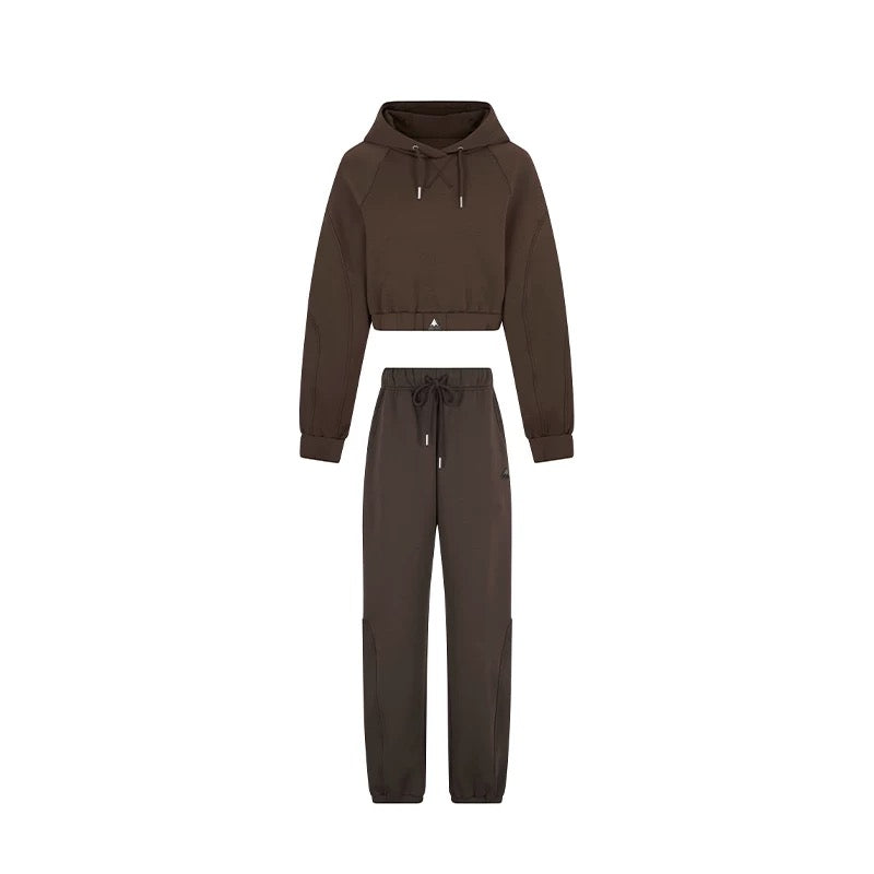 EDGII ED50AW16003&amp;ED50AW16005 Hooded drawstring hoodie + sweatpants set