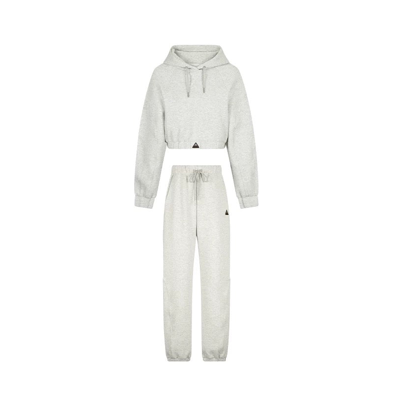 EDGII ED50AW16003&amp;ED50AW16005 Hooded drawstring hoodie + sweatpants set