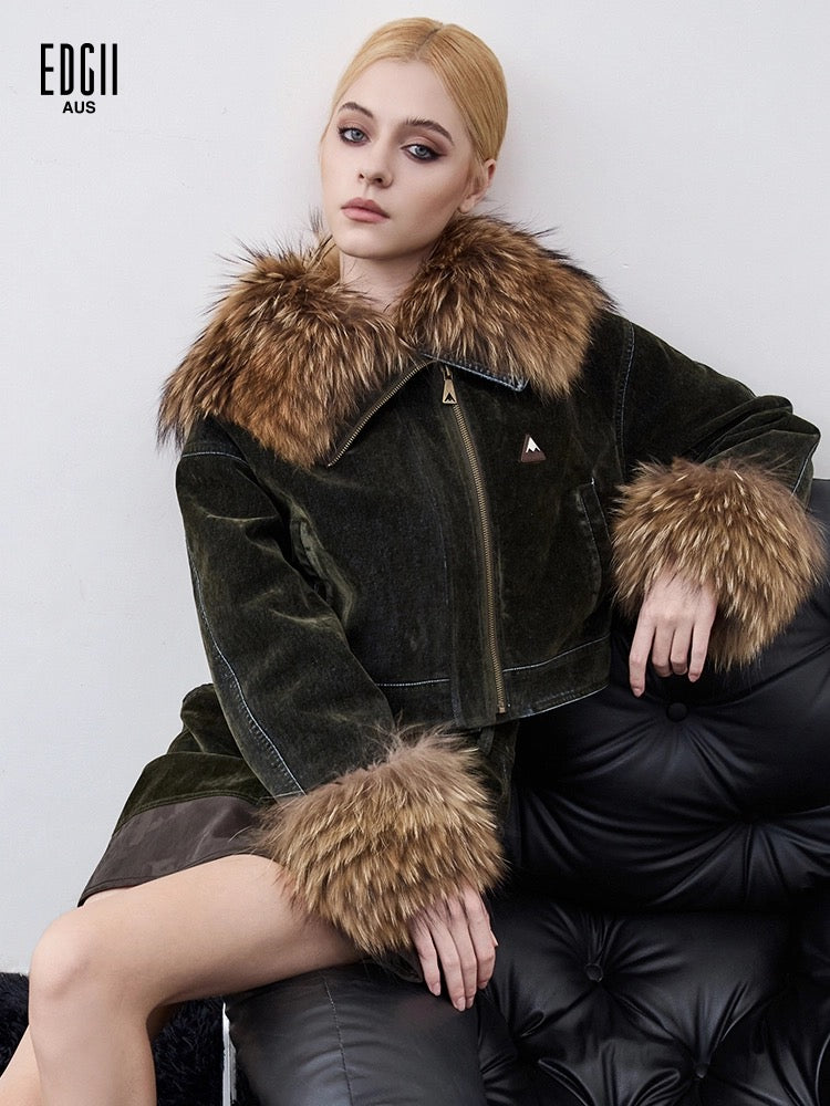 EDGII ED50AW1005 Cowboy plush fur coat