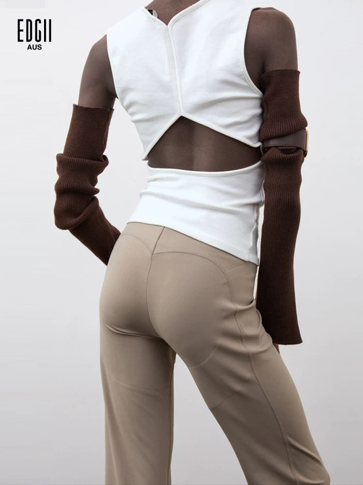 EDGII ED50AW13003 High waisted slimming micro flared pants