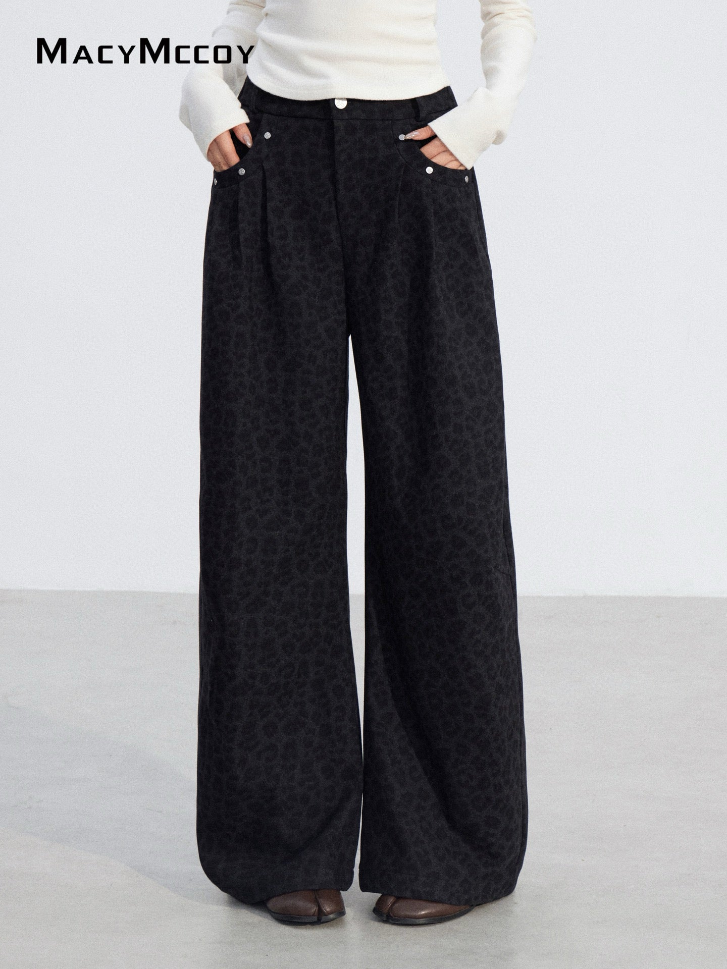 MacyMccoy MMC2025203 Woolen curved knife floor pants