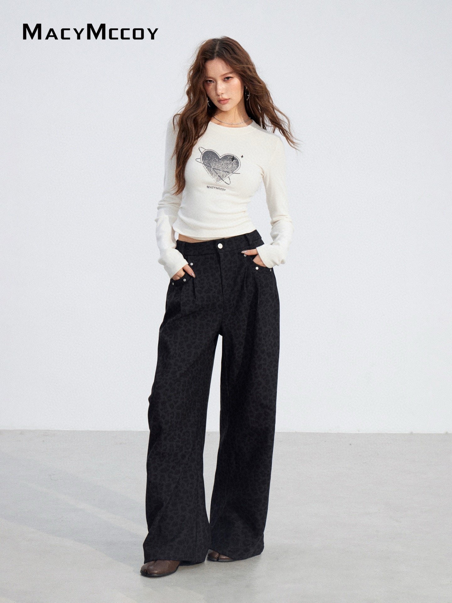 MacyMccoy MMC2025203 Woolen curved knife floor pants