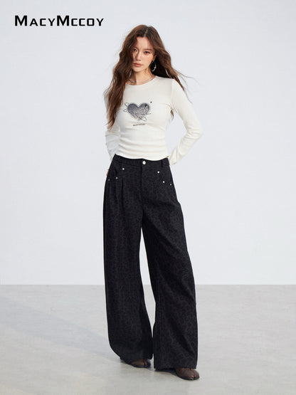 MacyMccoy MMC2025203 Woolen curved knife floor pants