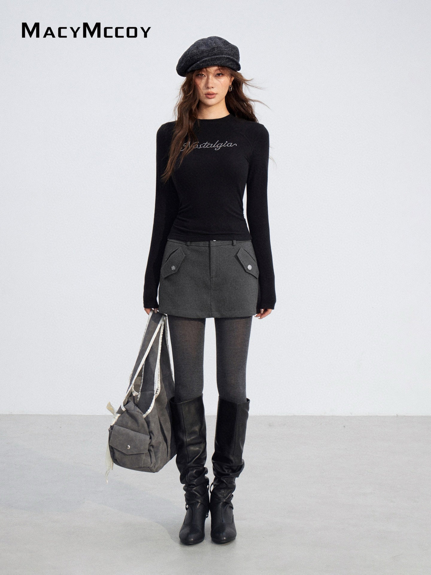 MacyMccoy MMC2025202 Diamond round neck brushed base shirt