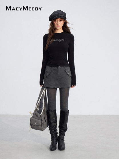 MacyMccoy MMC2025202 Diamond round neck brushed base shirt